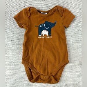 Mini Thread “Tiny but Mighty” Elephant Bodysuit, Rust Brown Onesie